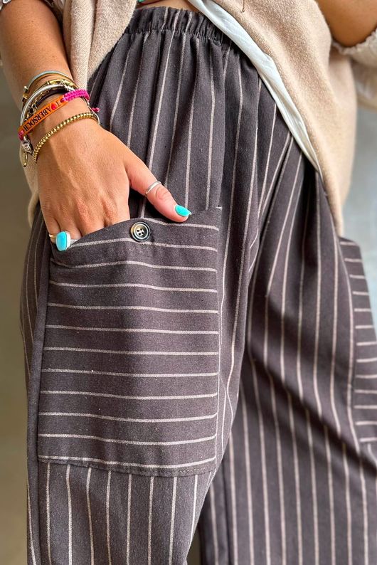 Burlington Stretch Button Pocket Barrel Pant Coffee Bean